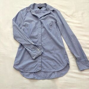 J. Crew Women’s Blue + White Striped Button Down